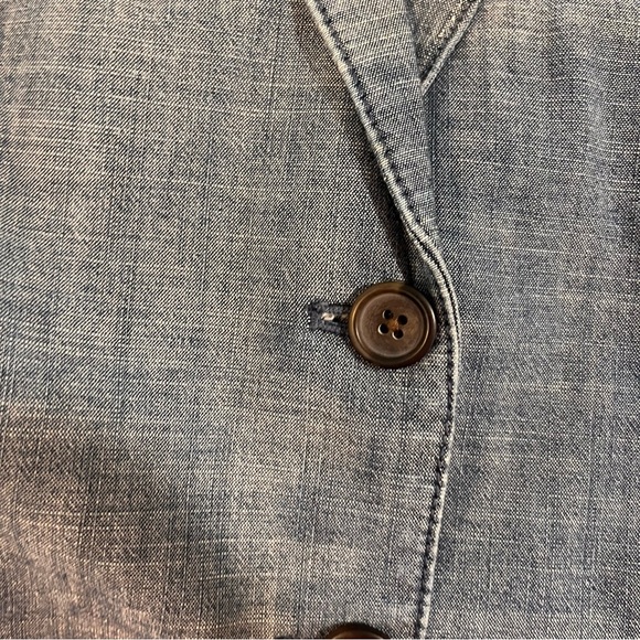 J Crew Chambray Cotton Blazer Professional Contemporary Office - Picture 7 of 9